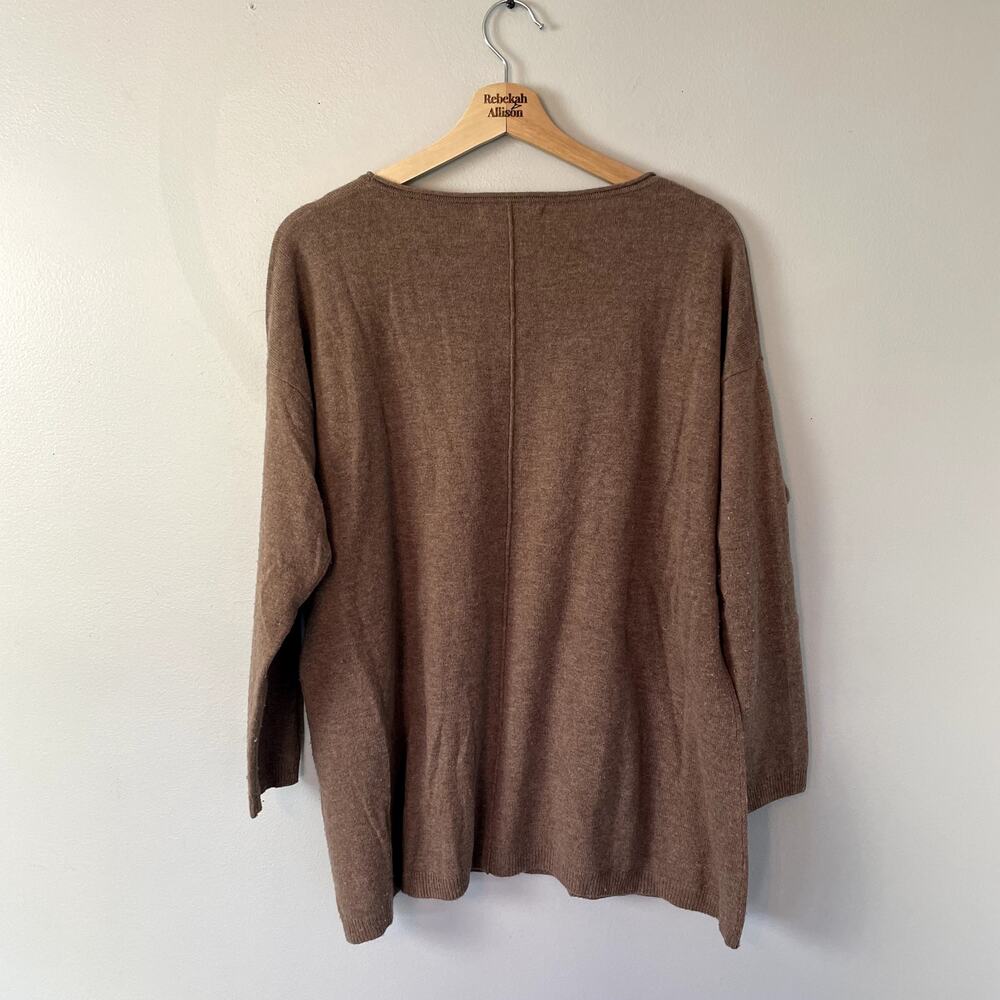 WooLovers Cashmere & Merino Pocket Tunic in Pecan Marl Size Medium - Picture 15 of 16
